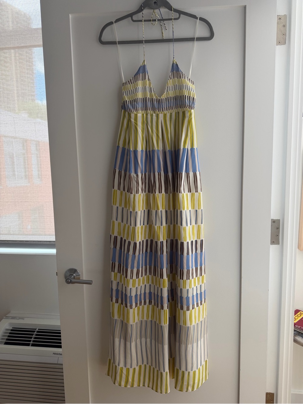 Massimo Dutti Yellow, Blue & Cream Striped Maxi Dress